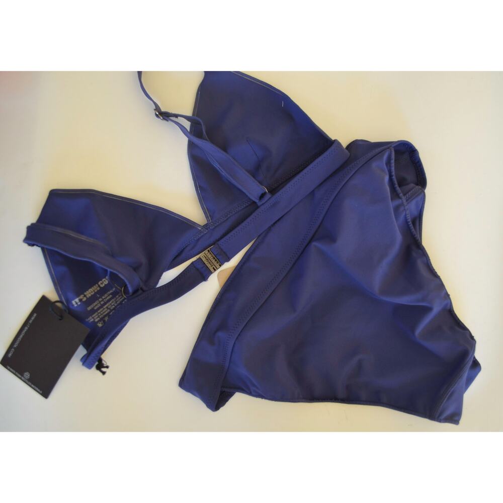 It's Now Cool The Countour Set Bikini Top & Pant Bijou Blue Size Large - Picture 5 of 5